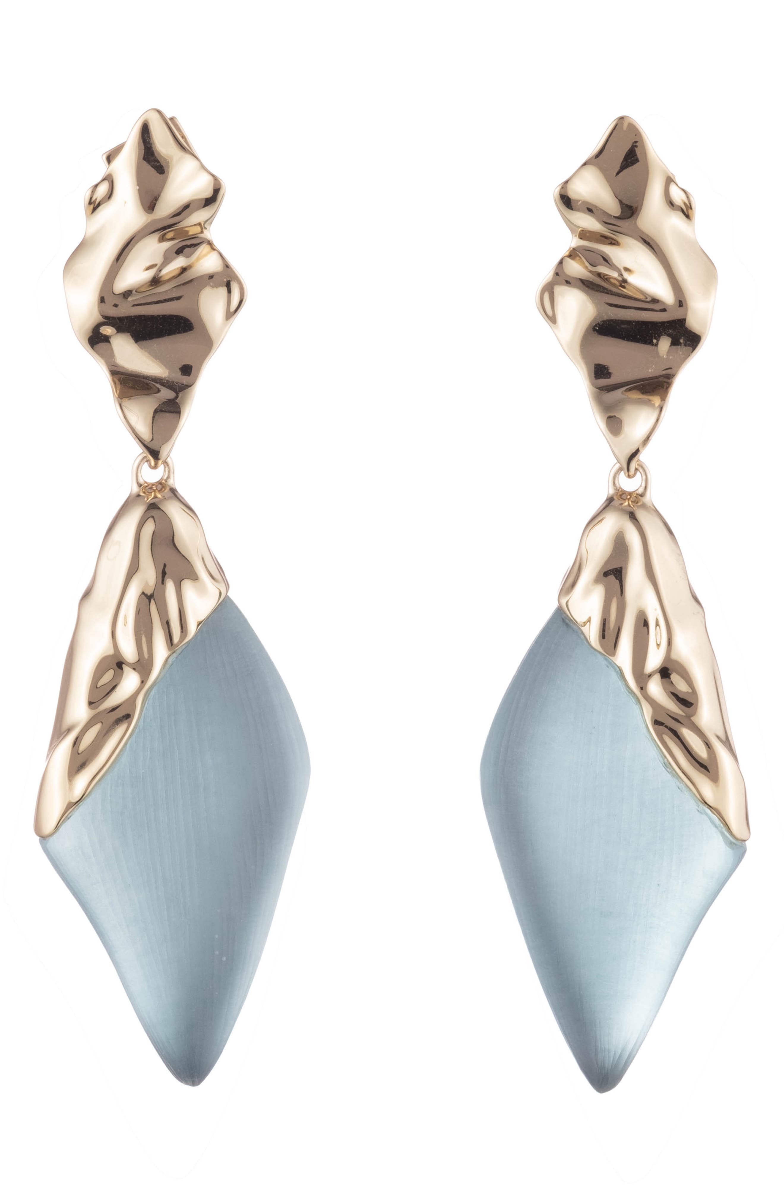 Alexis Bittar Molten Pointed Lucite Drop Earrings In Montana Blue