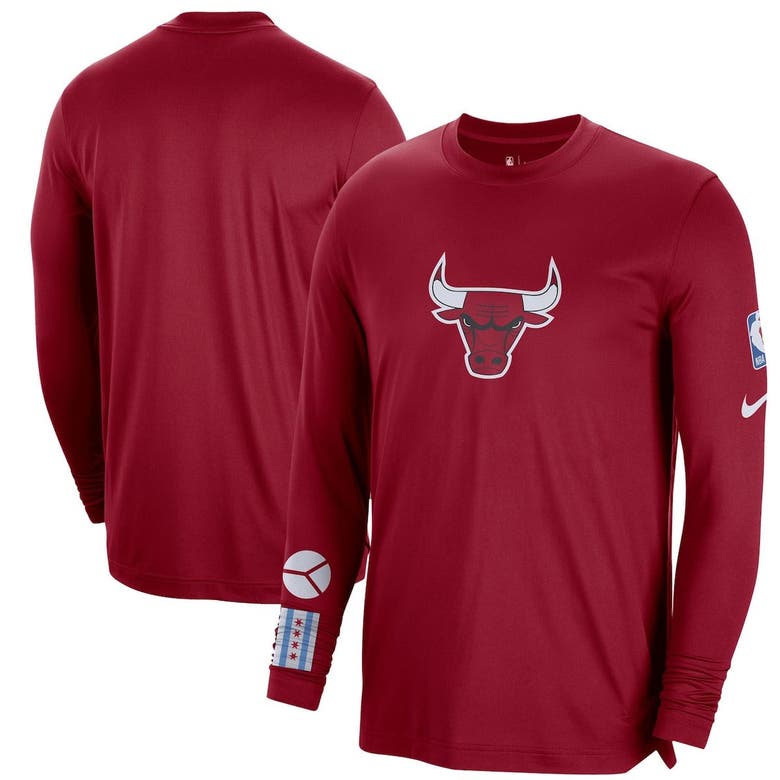 Nike Red Chicago Bulls 2022/23 City Edition Pregame Warmup Long Sleeve ...