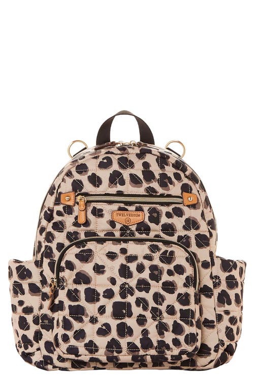 TWELVElittle Little Companion Quilted Nylon Diaper Backpack in Leopard at Nordstrom