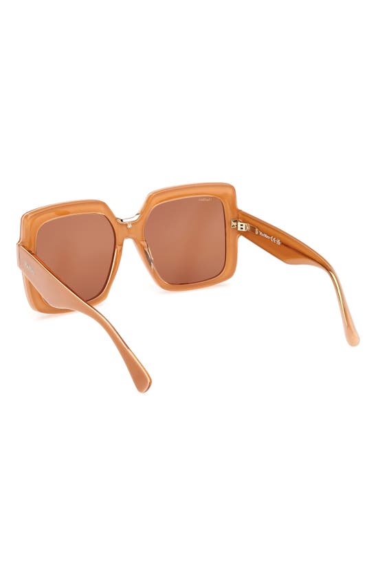 Shop Max Mara Ernest 56mm Square Sunglasses In Orange / Brown