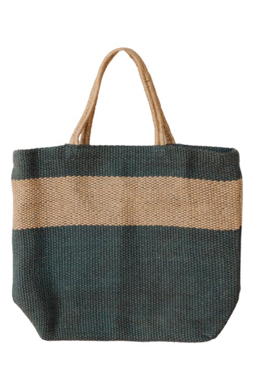 Will And Atlas Will & Atlas Hayes Market Shopper Jute Tote In Green/ Natural