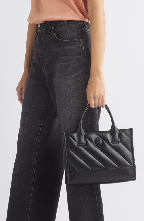 Shop Kurt Geiger London Small Soho Quilted Leather Tote In Black