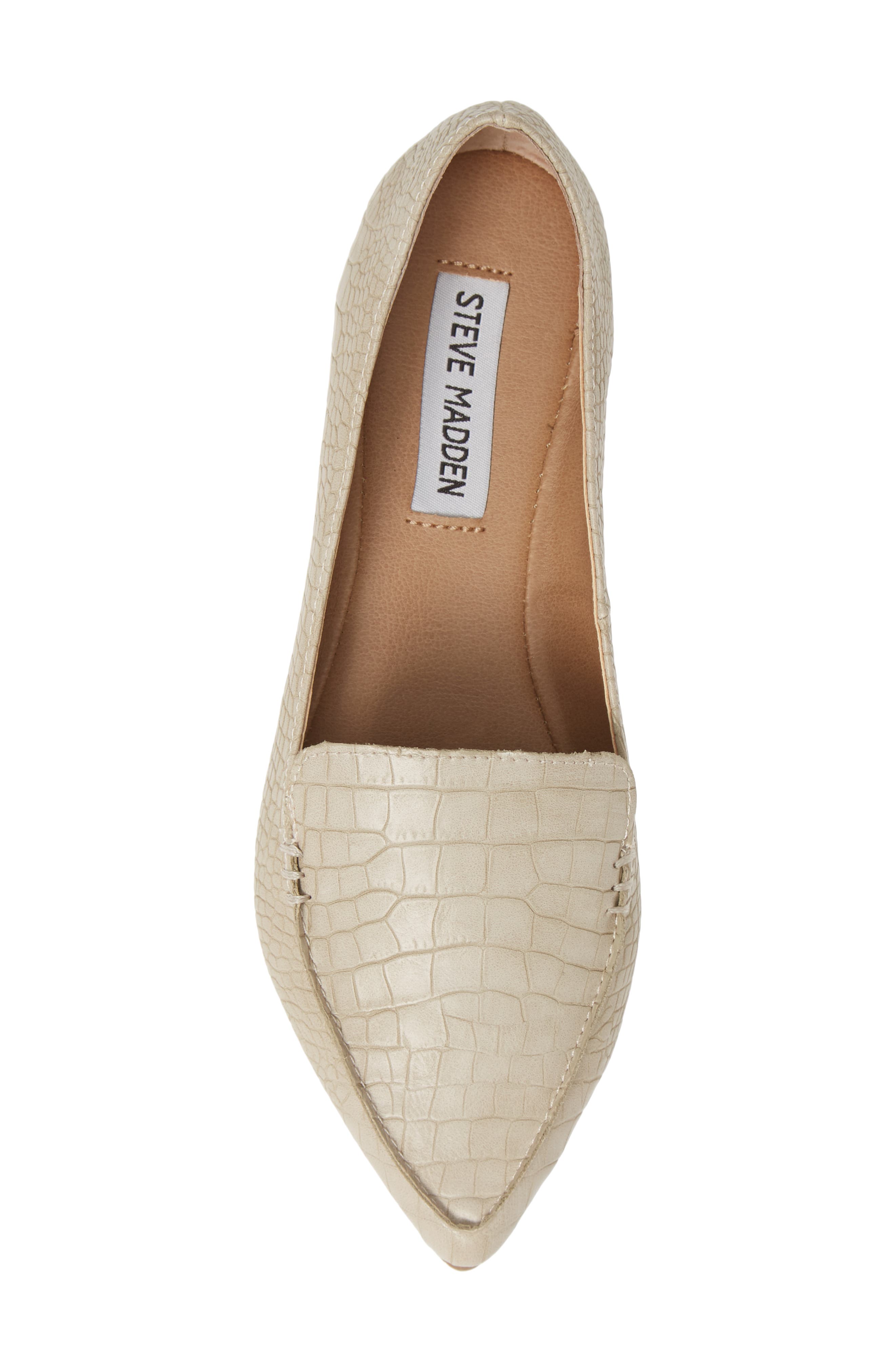 steve madden feather loafer white