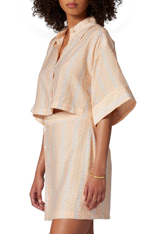 Joie Esther Print Crop Shirt In Apricot Nectar Multi