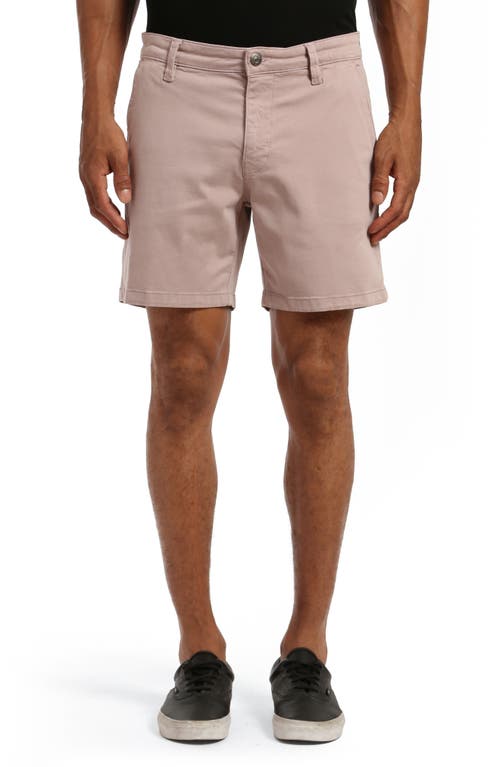 Noah Flat Front Stretch Twill Shorts in Rose Twill