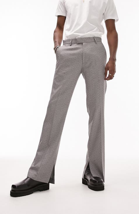 Textured Straight Flare Trousers