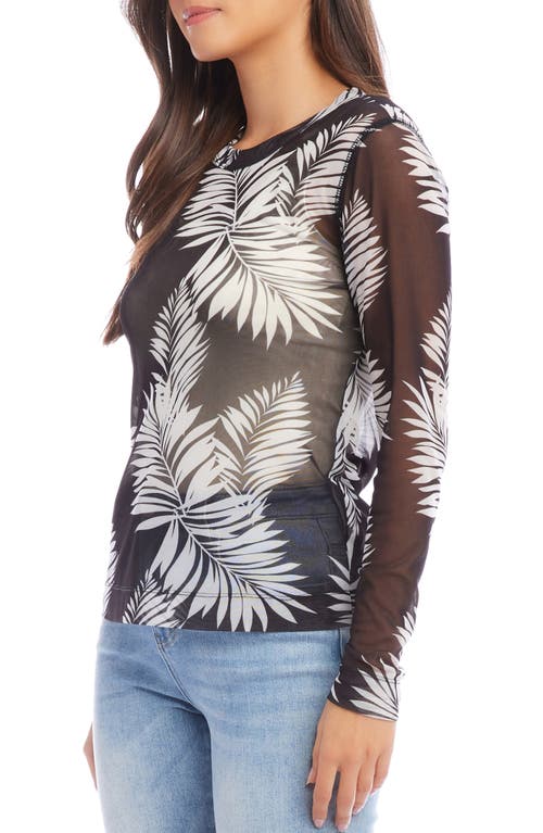 Karen Kane Printed Mesh Long Sleeve Top In Print