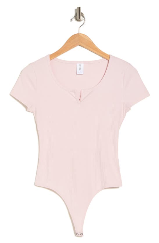 Shop Abound Ribbed Short Sleeve Bodysuit In Pink Cake