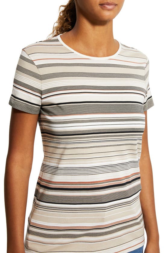 Shop Theory Stella Slim Stripe Organic Cotton T-shirt In Multi