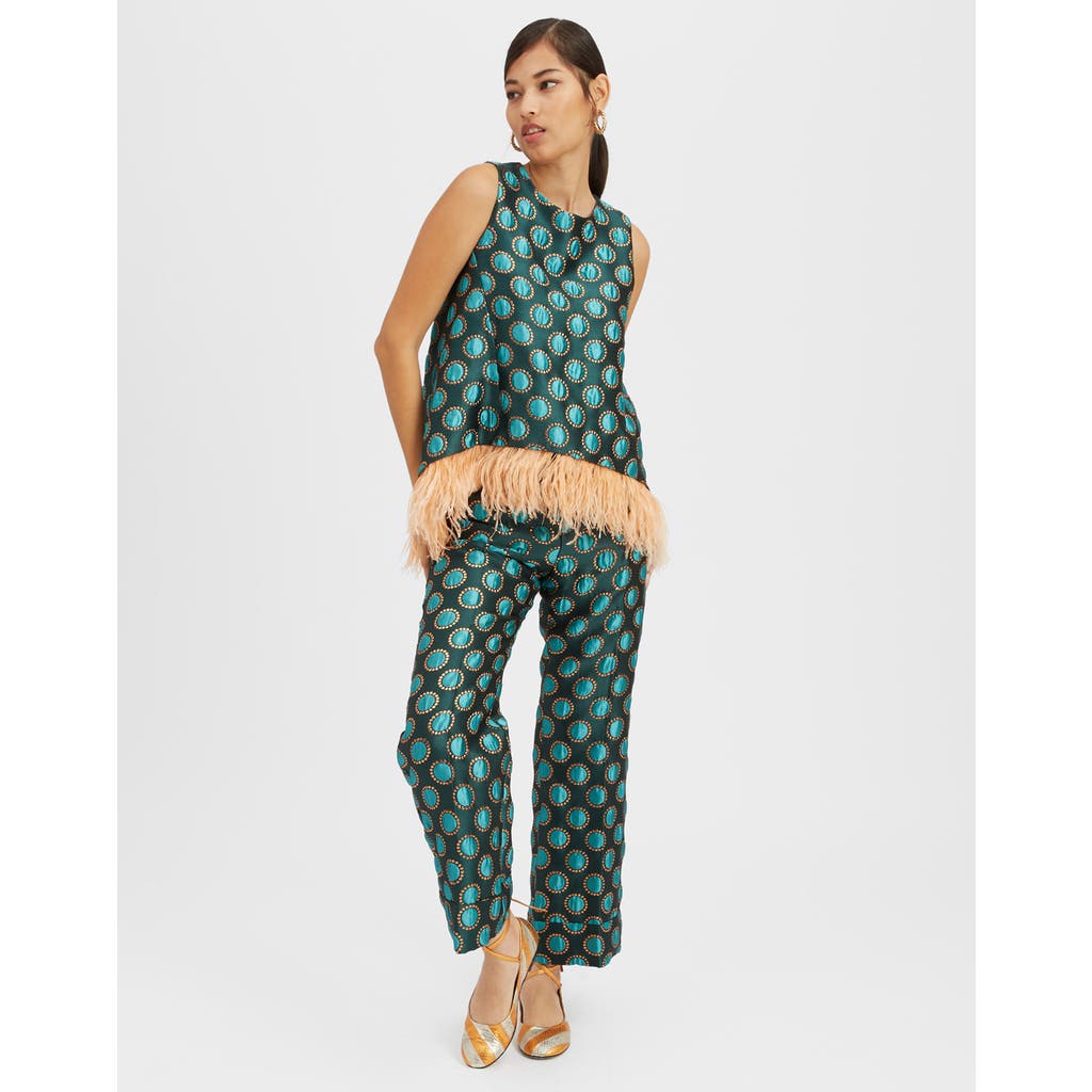 Shop La Doublej La Scala Top Jacquard Winter Sun Emerald