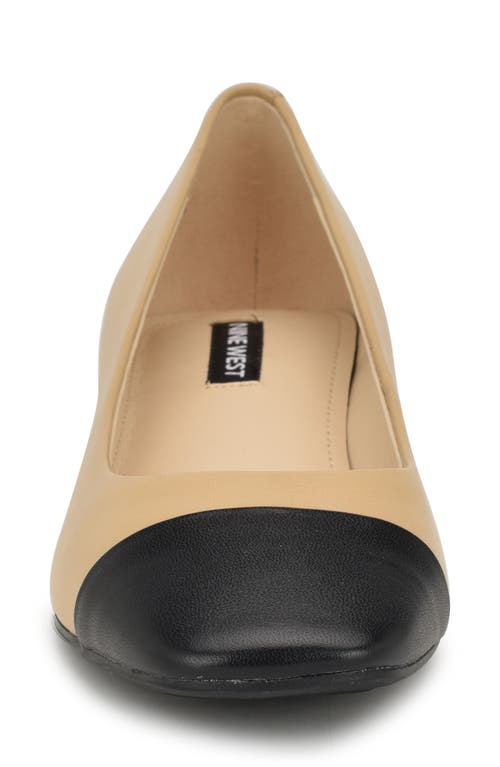 Shop Nine West Sophe Cap Toe Pump In Light Natural