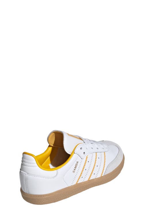 Shop Adidas Originals Adidas Kids' Samba Sneaker In Crystal White/crew Yellow