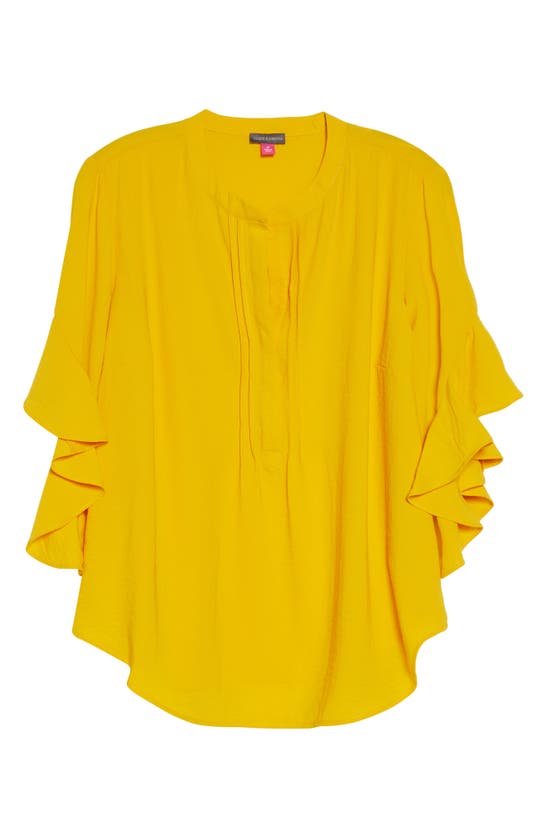 Vince Camuto Ruffle Sleeve Blouse In Golden