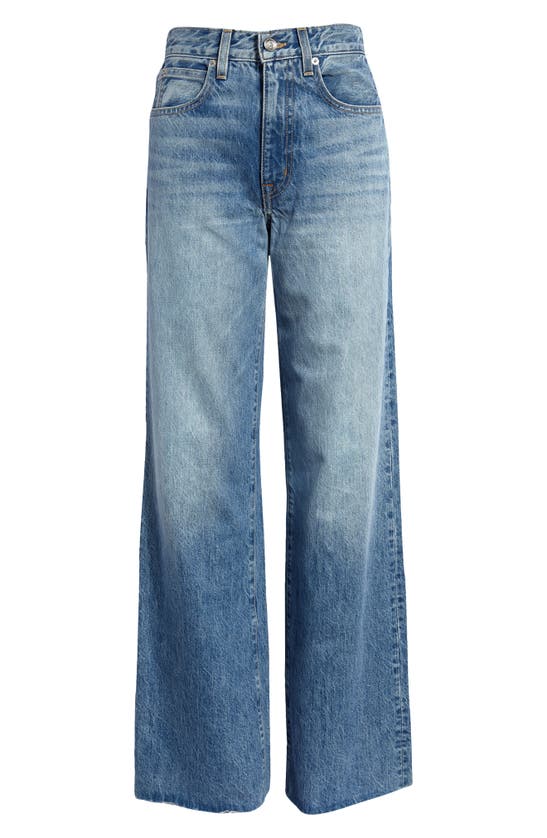 Shop Slvrlake Grace High Waist Raw Hem Wide Leg Jeans In Lovesick B