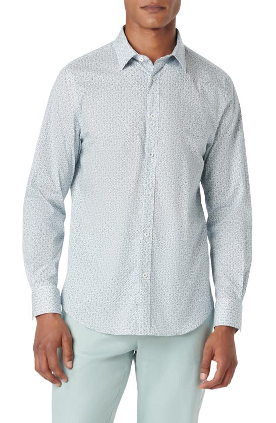 Shop Bugatchi Julian Shaped Fit Print Stretch Cotton Button-up Shirt In Air Blue