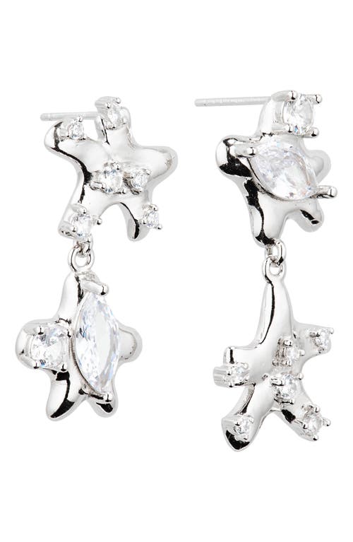 Shop Collina Strada Star Dangle Drop Earrings In Silver/clear