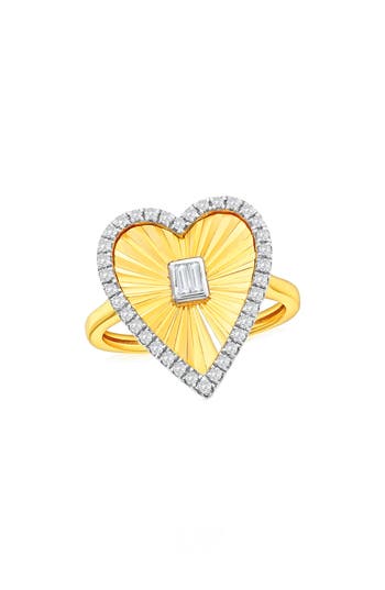 Shop Simona Cubic Zirconia Heart Ring In Two-tone