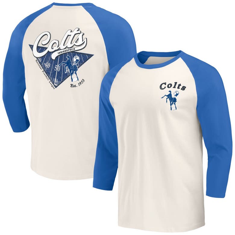 Shop Darius Rucker Collection By Fanatics Royal/white Indianapolis Colts Raglan 3/4 Sleeve T-shirt