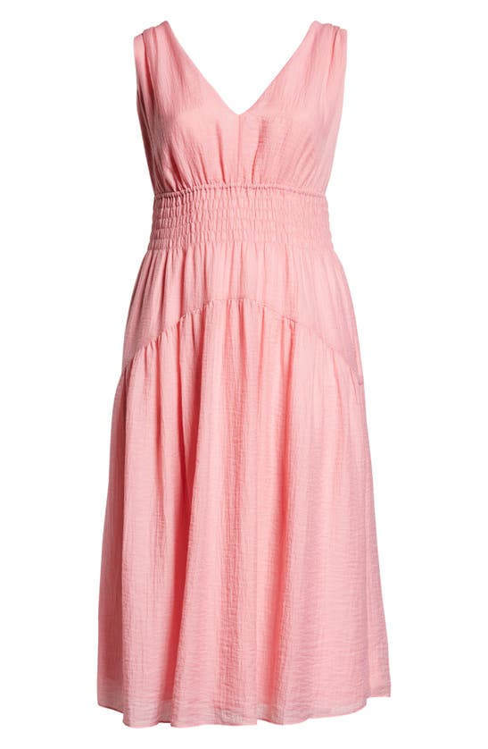 Vince Smocked Tiered Midi Dress In Rosetta