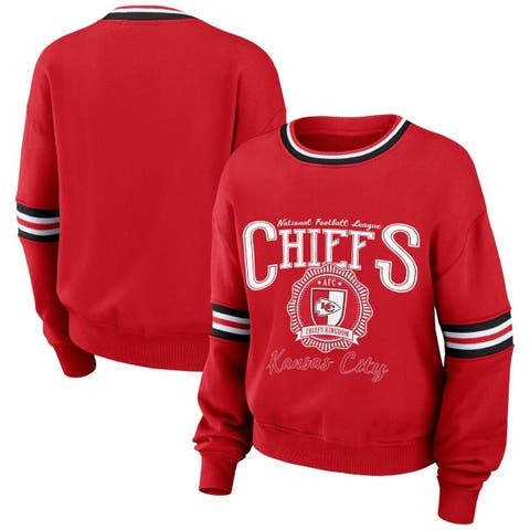 Women's Wear by Erin Andrews Red Kansas City Chiefs Vintage Corduroy Pullover Sweatshirt Size: Large