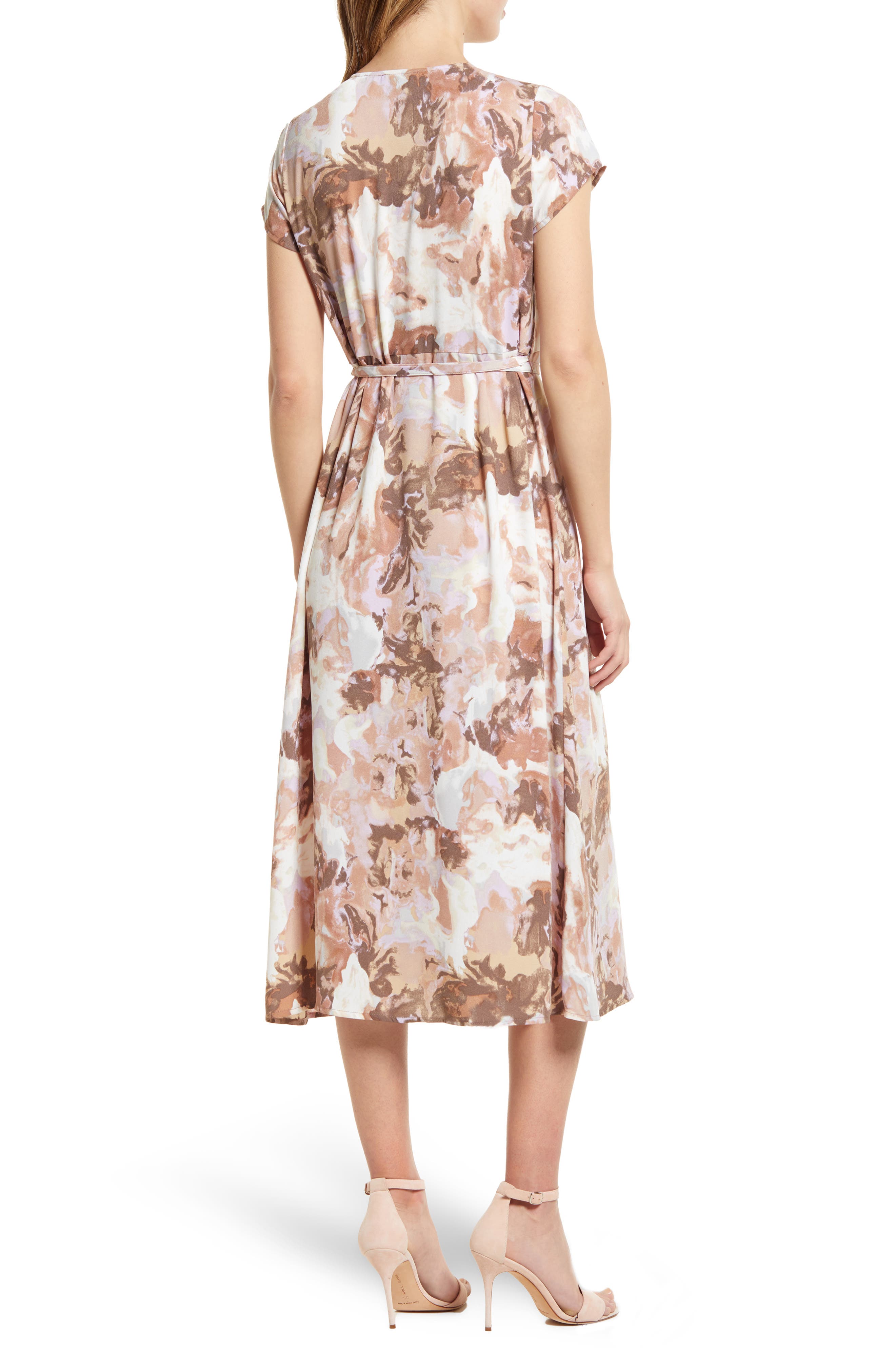 Halogen® Wrap Woven Midi Dress | Nordstrom