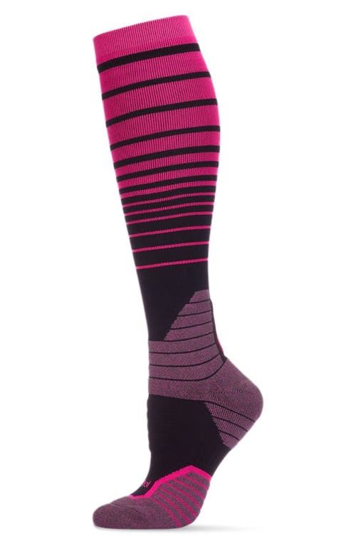 MeMoi Gradient Stripe Performance Compression Socks in Electric Pink at Nordstrom, Size 9