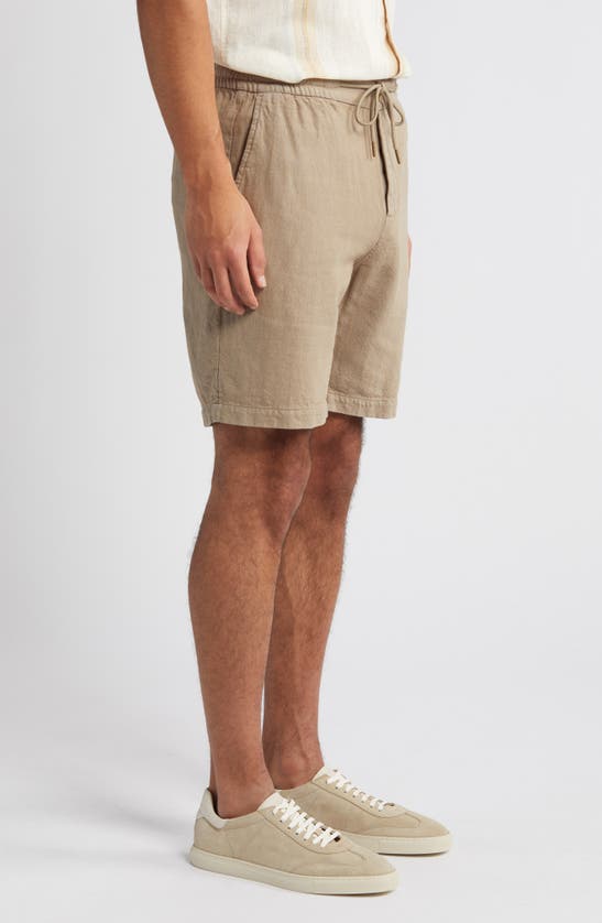 Shop Rails Archer Flat Front Cotton & Linen Shorts In Barley