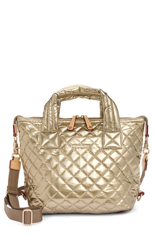 MZ Wallace Small Sutton Deluxe Tote in Antique Gold Metallic 