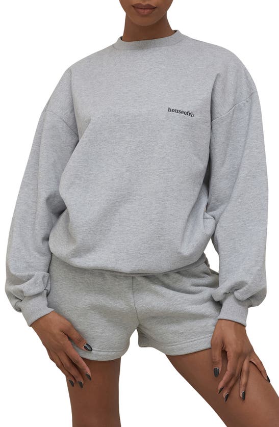 Shop House Of Cb Tommy Logo Cotton Sweatshirt In Grey