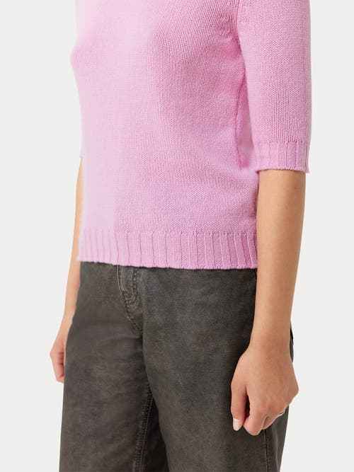 Gobi Mongolian Cashmere Jersey Knitted Cashmere Top In Pink Frosting