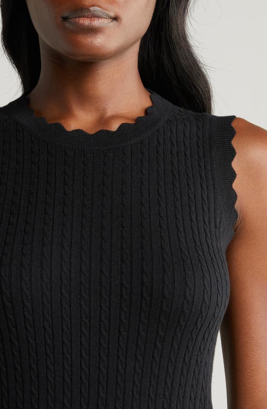Shop Paige Syrie Sleeveless Organic Cotton Blend Sweater In Black