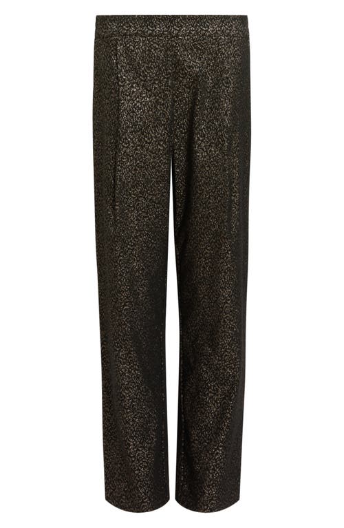 Shop Allsaints Aleida Lux Metallic Cigarette Pants In Black/gold