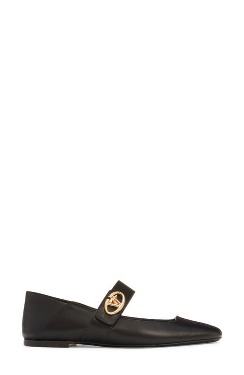 Shop Valentino Garavani Locker Vlogo Mary Jane Flat In Nero