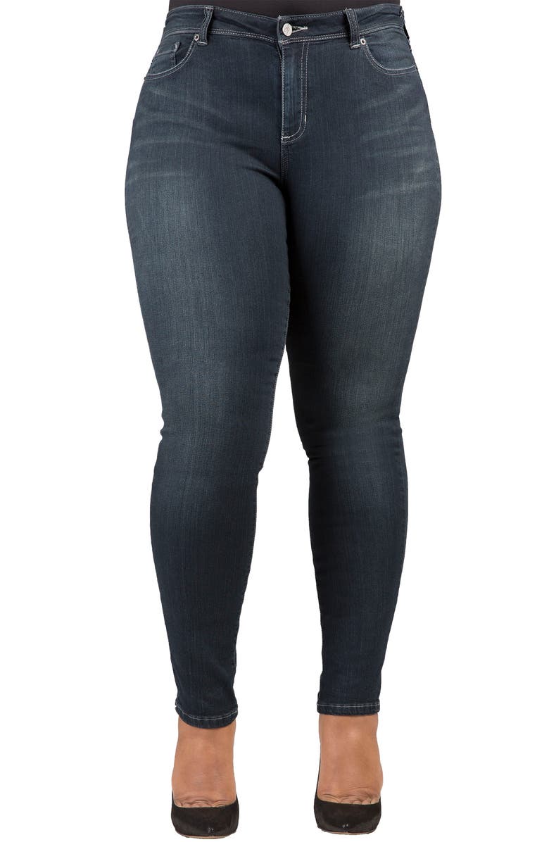 Poetic Justice 'Maya' Stretch Skinny Jeans (Dark Blue) (Plus Size ...