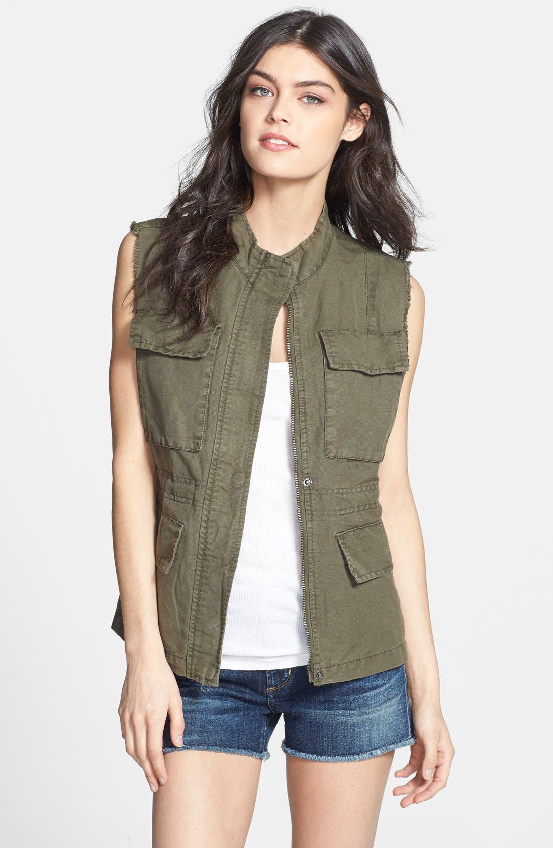 Sanctuary Linen Blend Cargo Vest Nordstrom