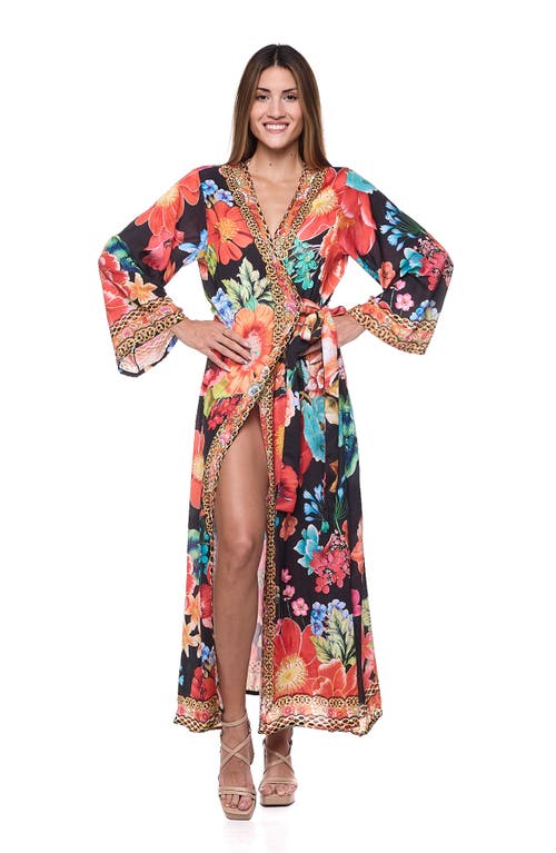 Ranee's Ranees Belted Kimono In Black