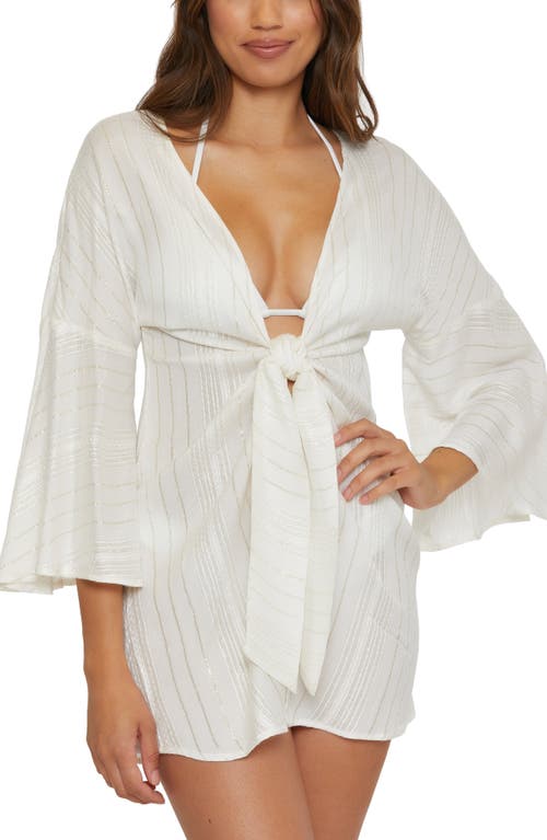 Radiance V-Neck Long Sleeve Cover-Up Tunic in White