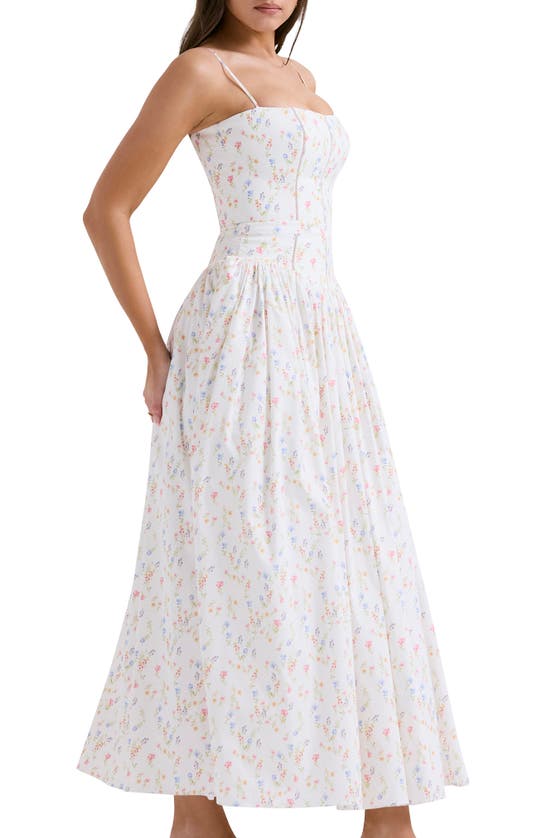 House Of Cb Ysabella Floral Maxi Sundress In White Floral Print