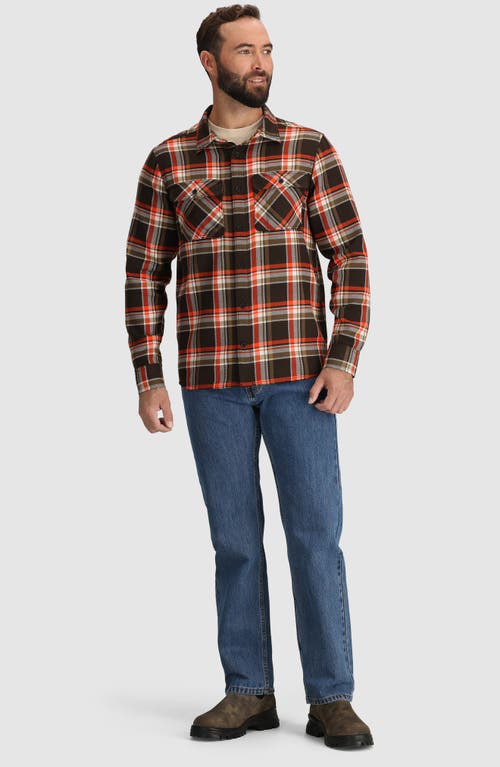 Shop Outdoor Research Feedback Plaid Flannel Overshirt In Grounded Plaid