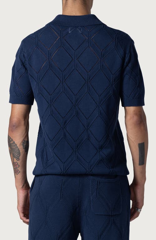 Shop Honor The Gift Diamond Knit Polo In Navy