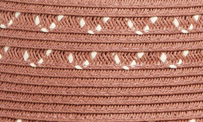 Shop Nordstrom Rack Patterned Straw Floppy Hat In Pink Combo