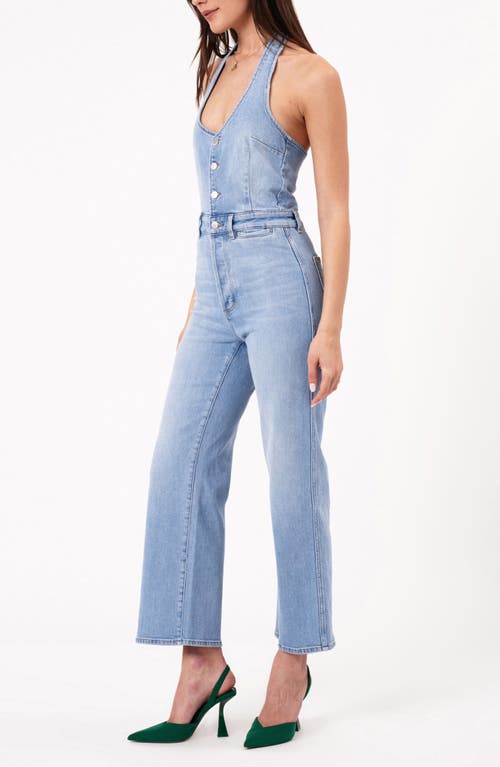 Shop Rolla's Denim Halter Ankle Bootcut Jumpsuit In Ranch