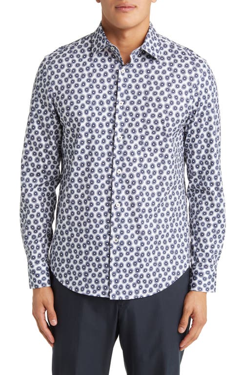 Bugatchi James OoohCotton Abstract Print Button-Up Shirt Chalk at Nordstrom,