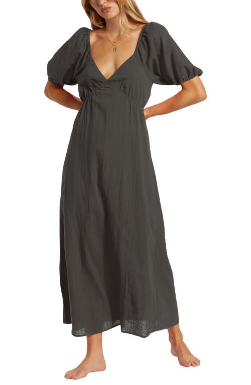 Shop Billabong Love Fade Puff Sleeve Maxi Dress In Black Sands