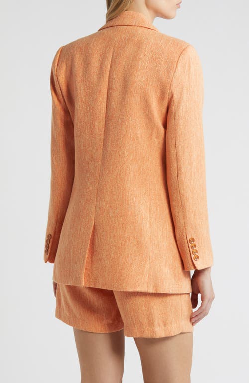 Shop Tahari Asl Tweed Double Breasted Boyfriend Jacket In Salmon