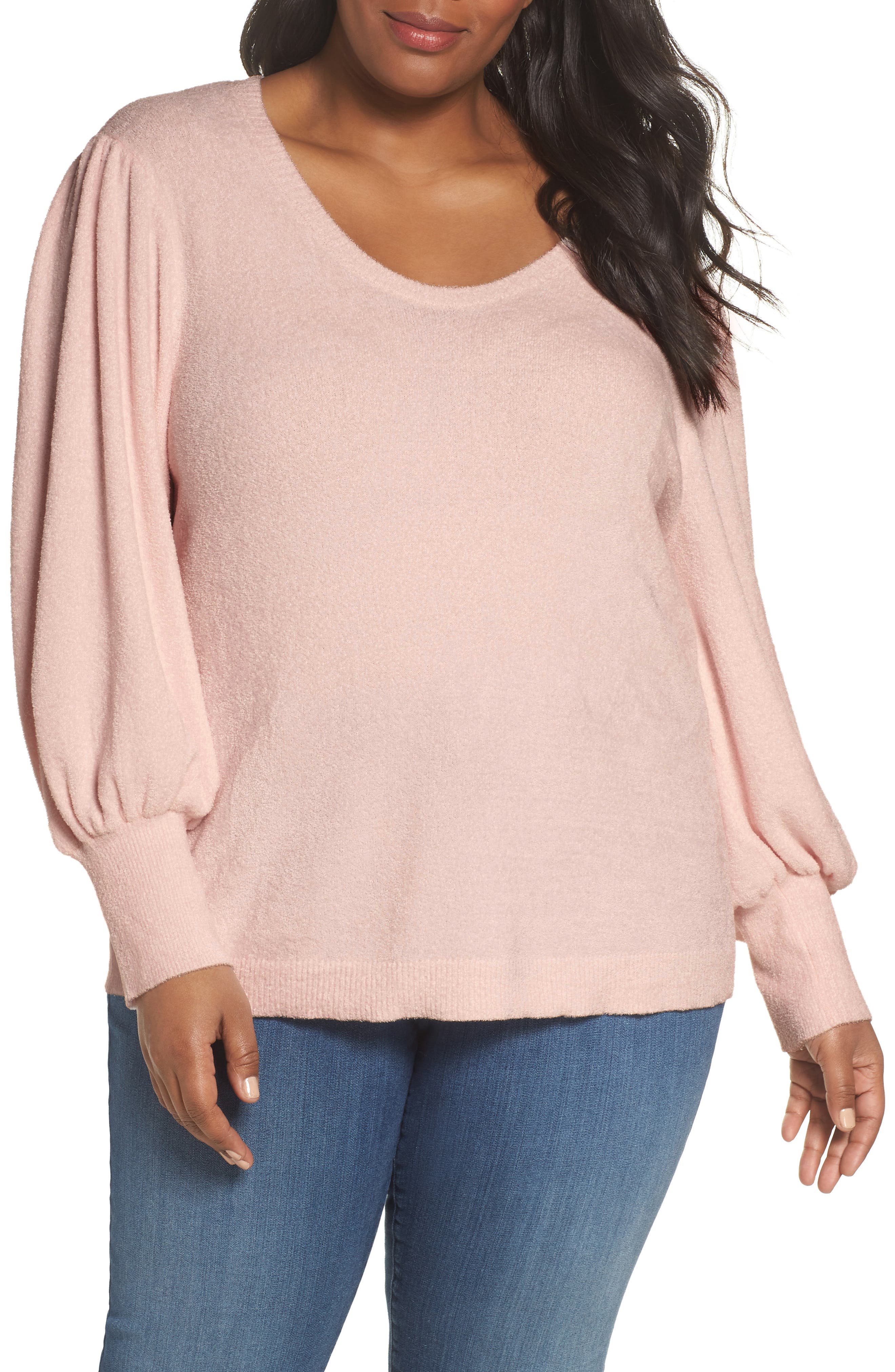 plus size puff sleeve sweater