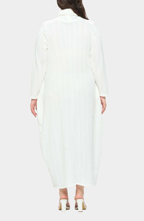 Shop L I V D Lana Cowl Neck Long Sleeve Maxi Sweater Dress In Ivory