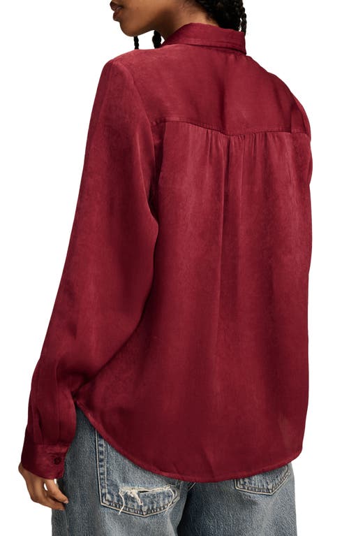 LUCKY BRAND LUCKY BRAND HAMMERED SATIN BUTTON-UP SHIRT 