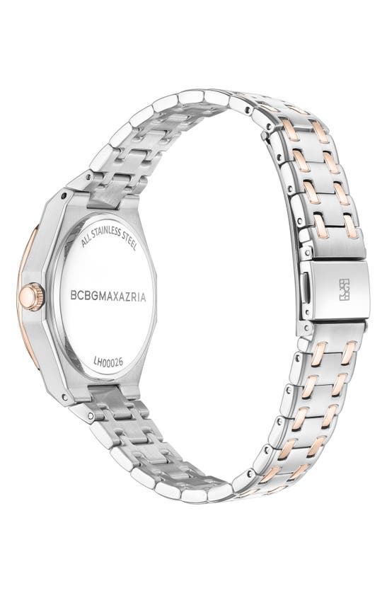 Shop Bcbg Max Azria 3-hand Quartz Two-tone Bracelet Watch, 36mm In Rose Gold/ Silver
