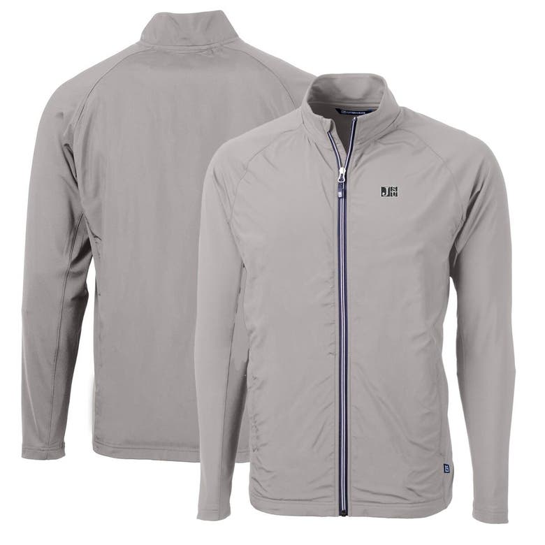 Shop Cutter & Buck Gray Jackson State Tigers Big & Tall Adapt Eco Knit Hybrid Recycled Full-zip Jacket
